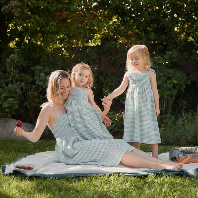 Women's Rosalie Smocked Dress, Sage Gingham - Dresses - 2