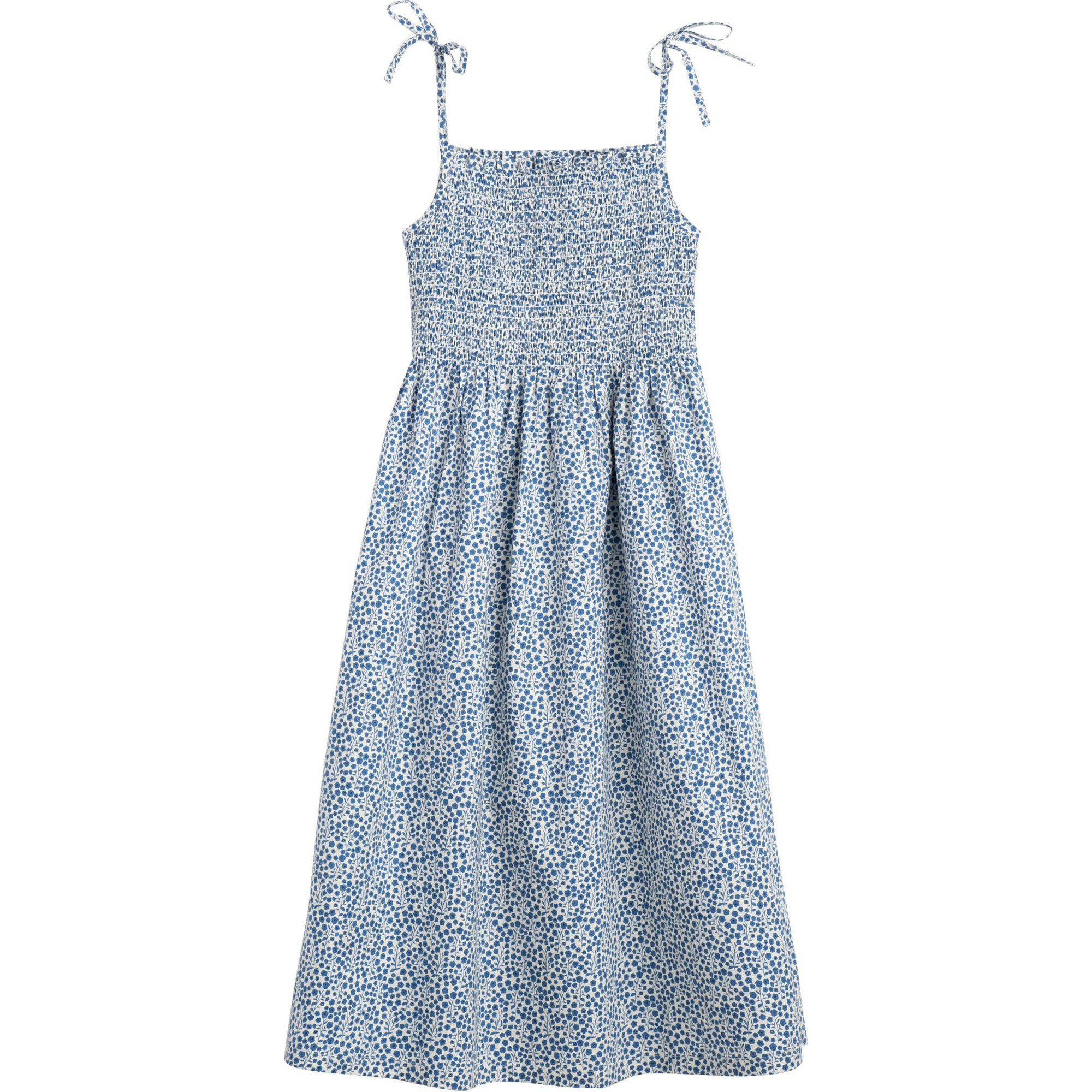 princess polly baby blue dress Baltic Born Womens Verona Smocked Maxi Dress | Navy + White Floral main image 0