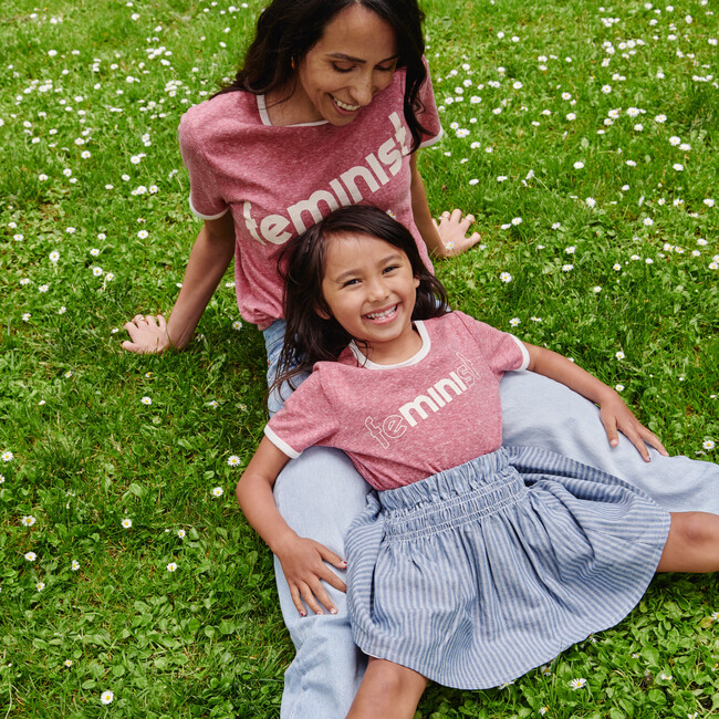 Feminist Ringer Tee, Vintage Red - Tees - 7