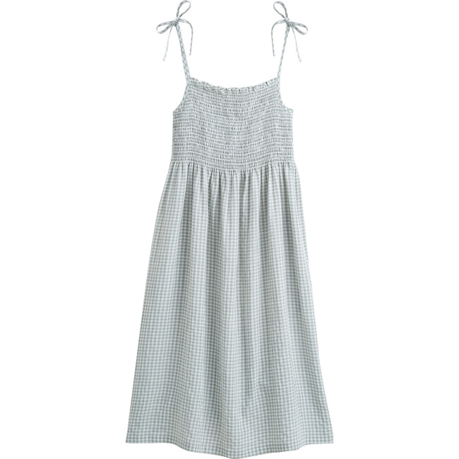 Women's Rosalie Smocked Dress, Sage Gingham - Dresses - 3