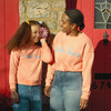 Tres Bien Adult Sweatshirt, Vibrant Peach - Sweatshirts - 2