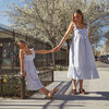Women's Mara Ruffle Tie Back Dress, Light Blue Stripe - Dresses - 2