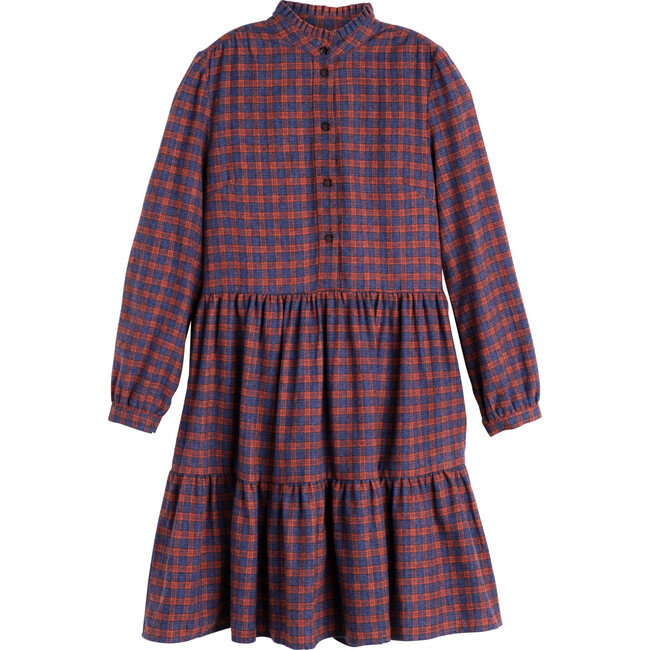 Women's Caroline Tiered Dress, Red Multi Flannel - Dresses - 1