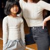 Women's Mimi Pointelle Long Sleeve Shirt, Light Heather Grey - Shirts - 2