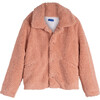 Women's Penelope Cropped Teddy Coat, Rose - Jackets - 1 - thumbnail