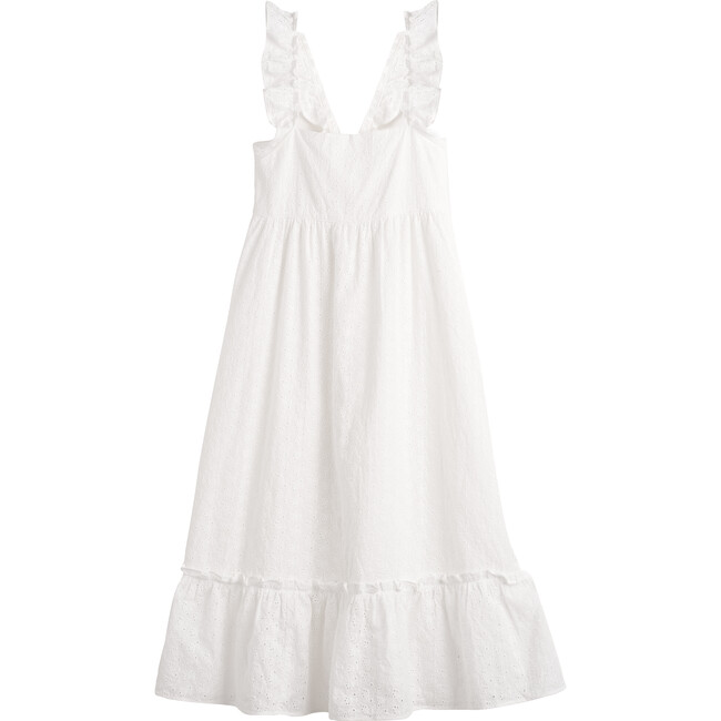 Women's Mara Ruffle Tie Back Dress, Embroidered Cotton Voile - Dresses - 1