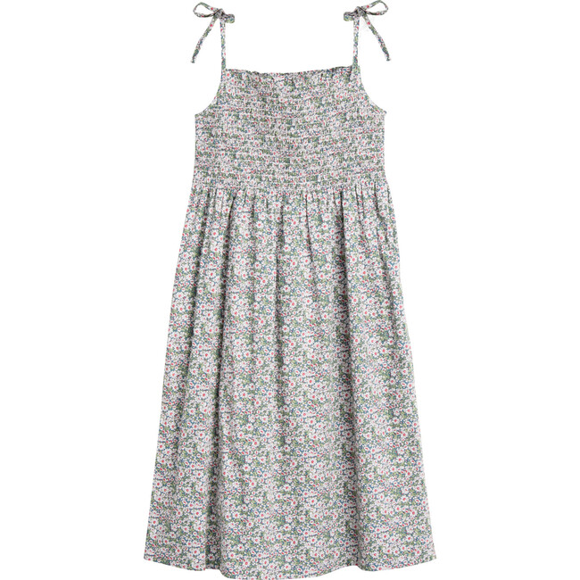 Women's Rosalie Smocked Dress, Blue Floral - Dresses - 3