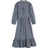 Women's Elizabeth Long Sleeve Collared Dress, Blue Check - Dresses - 3