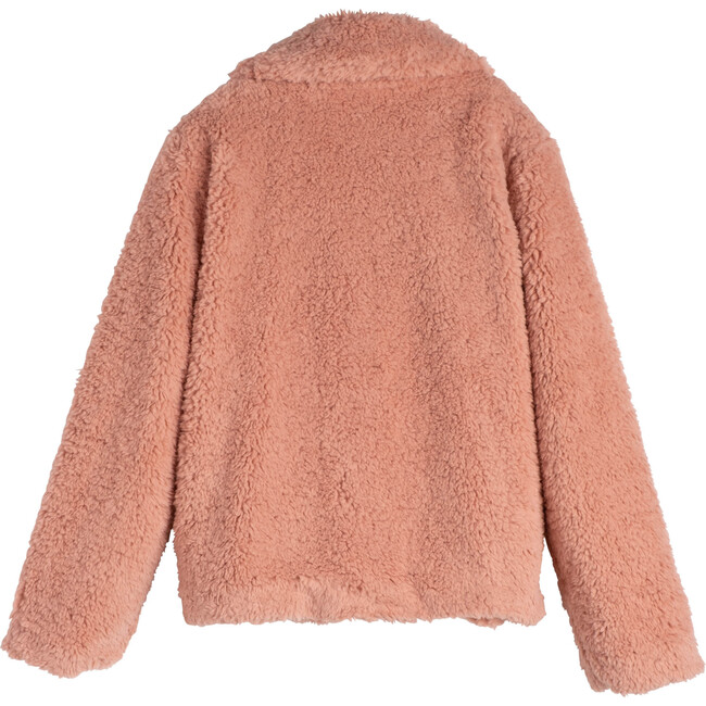 Women's Penelope Cropped Teddy Coat, Rose - Jackets - 3