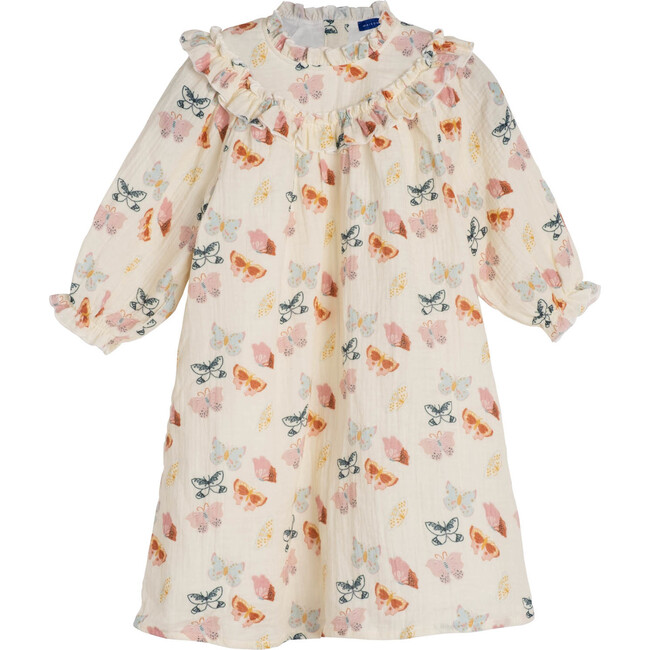 Cleo Dress, Cream Butterflies - Dresses - 1 - zoom