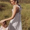 Women's Mara Ruffle Tie Back Dress, Embroidered Cotton Voile - Dresses - 7