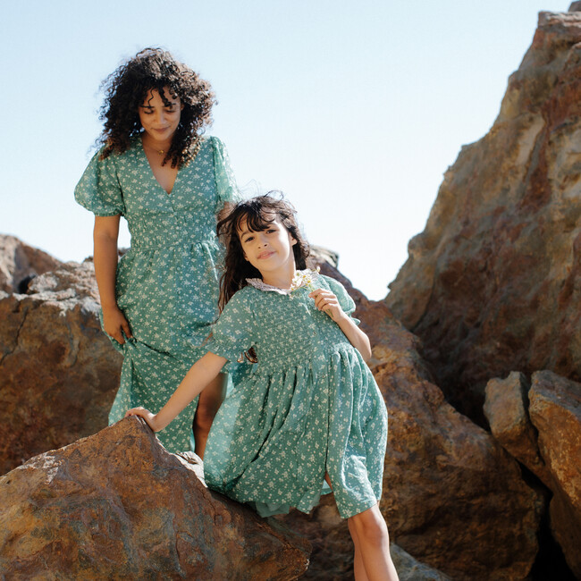 Women's Margherita Dress, Sage Floral - Dresses - 4