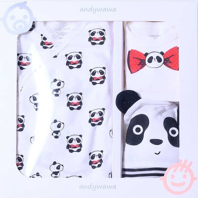 5pc Panda Print Homecoming Set, Cream