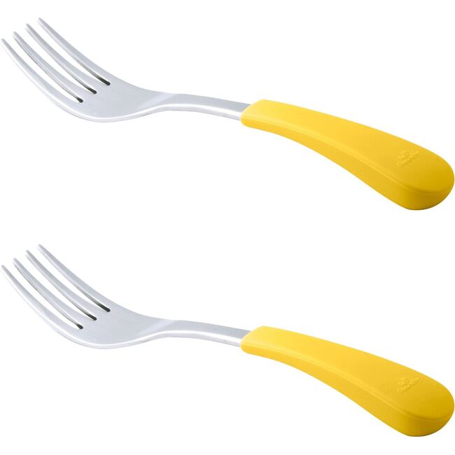 Stainless Steel-Baby Forks, Yellow