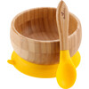 Baby Bamboo Stay Put Suction Bowl + Spoon, Yellow - Tabletop - 1 - thumbnail