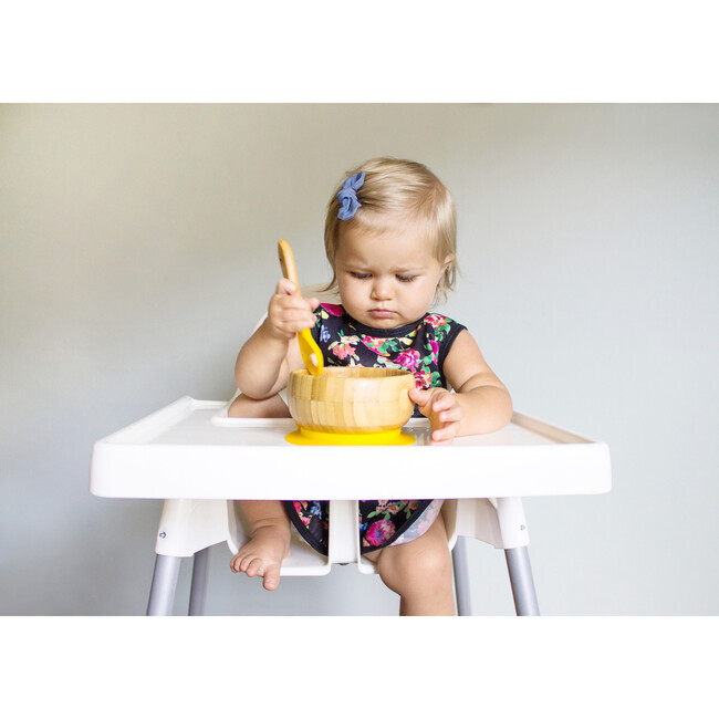 Baby Bamboo Stay Put Suction Bowl + Spoon, Yellow - Tabletop - 2