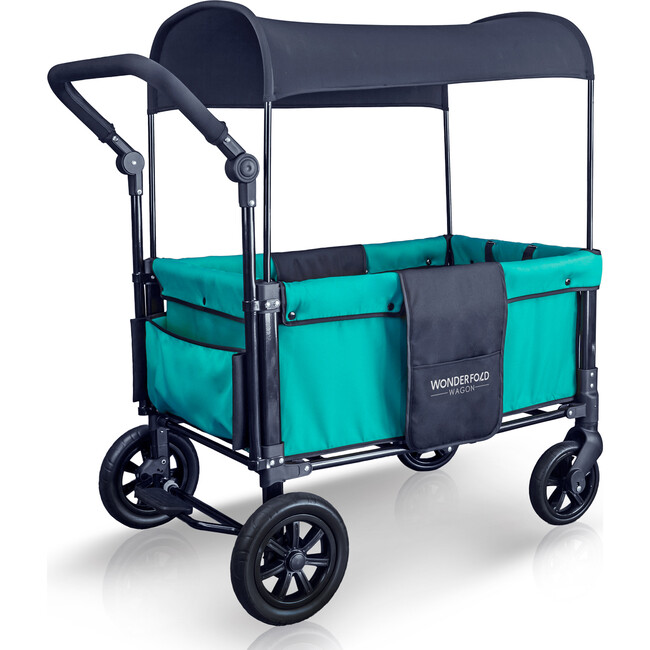 Multifunction Double Stroller Wagon 2 Seater, Teal - Double Strollers - 2