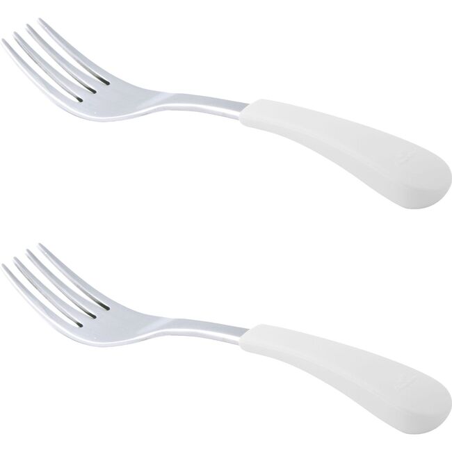 Stainless Steel-Baby Forks, White