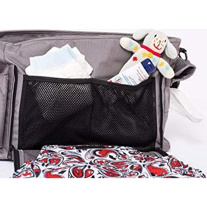 Windsor Ellison Diaper Bag, Grey - Diaper Bags - 4