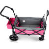 Pull & Push Double Stroller Wagon 2 Seater, Pink - Double Strollers - 4