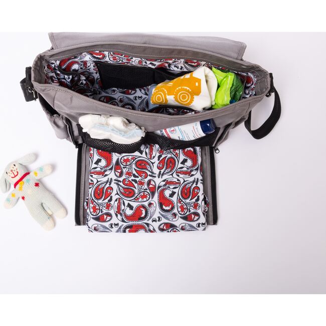 Windsor Ellison Diaper Bag, Grey - Diaper Bags - 5