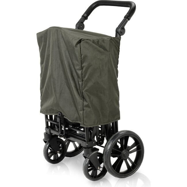 Pull & Push Double Stroller Wagon 2 Seater with Magnetic Seatbelt Buckles, Green - Double Strollers - 8