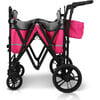 Pull & Push Double Stroller Wagon 2 Seater, Pink - Double Strollers - 6