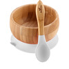 Baby Bamboo Stay Put Suction Bowl + Spoon, White - Tabletop - 1 - thumbnail