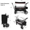 Pull & Push Double Stroller Wagon 2 Seater, Black - Double Strollers - 6