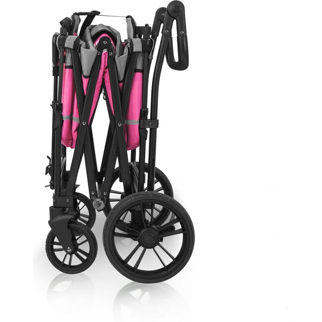 Pull & Push Double Stroller Wagon 2 Seater, Pink - Double Strollers - 7