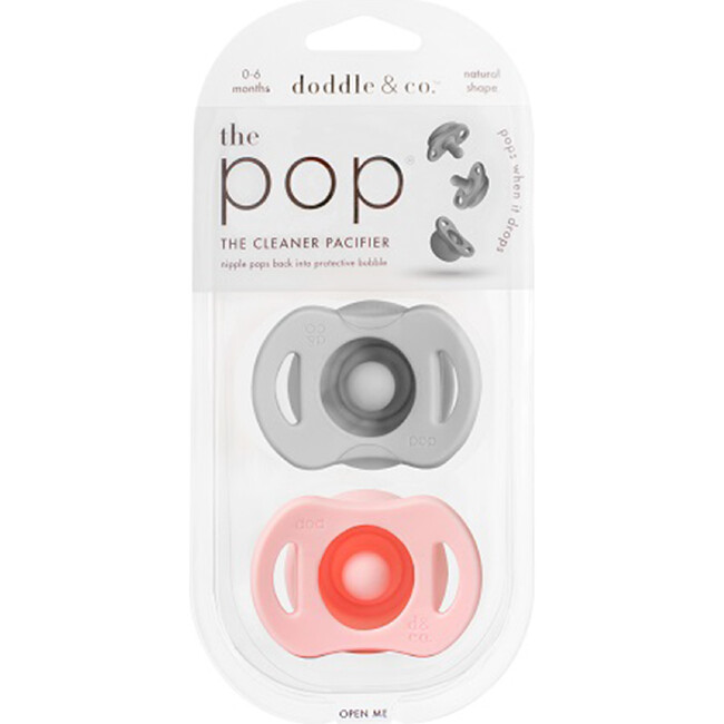 The Pop Pacifier Twin Pack, Grey and Pink