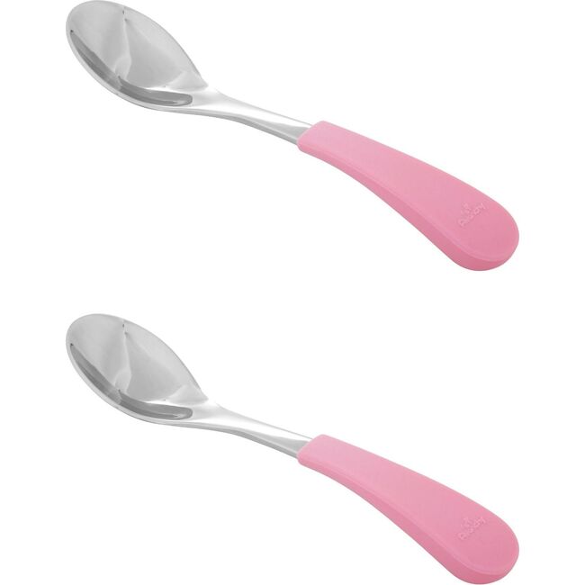 2-Pack Stainless Steel Baby Spoons, Pink