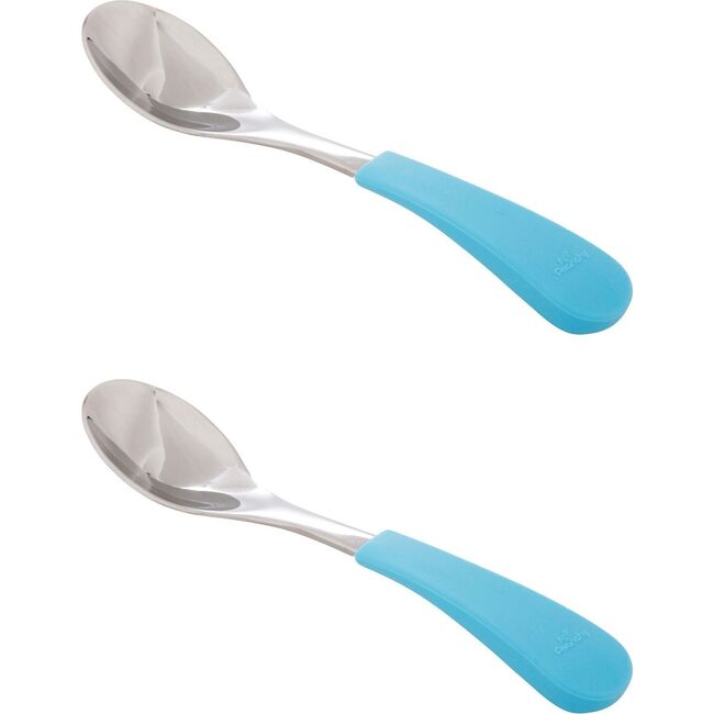 2-Pack Stainless Steel Baby Spoons, Blue