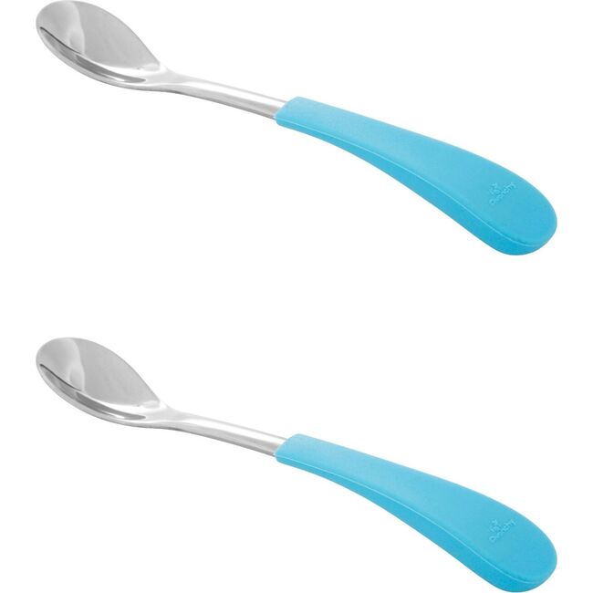 2-Pack Stainless Steel Infant Spoons, Blue