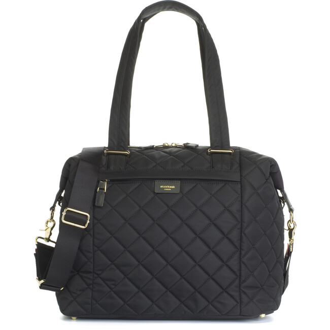 Stevie Luxe Diaper Bag, Black Quilted