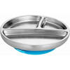 Toddler Stainless Steel Stay Put Suction Plate + Spoon, Blue - Tabletop - 2