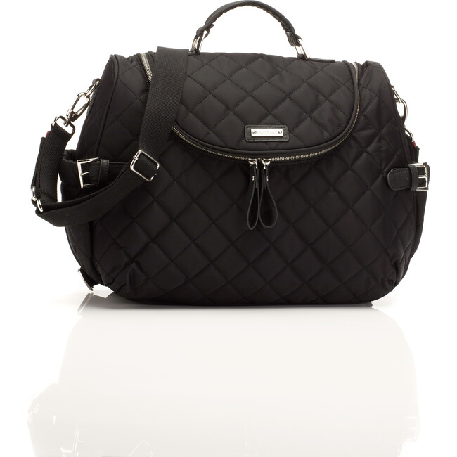 Poppy Convertible Backpack, Black Quilted