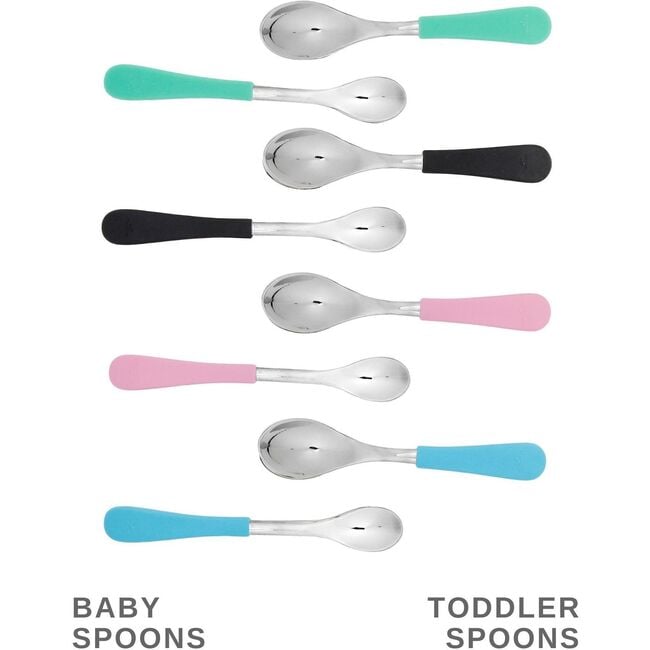 2-Pack Stainless Steel Baby Spoons, Blue - Tabletop - 7