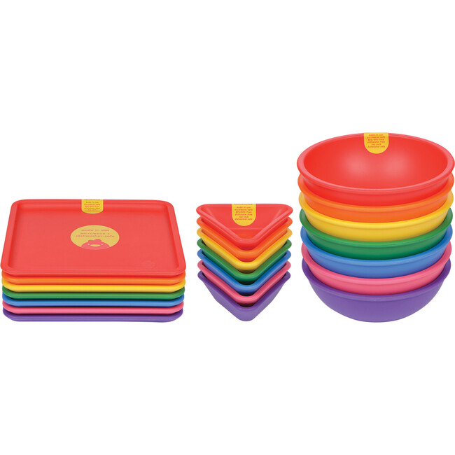 21-Piece Dinnerware Set: Rainbow Assortment