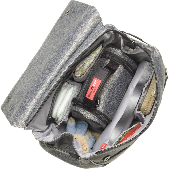 St. James Convertible Backpack, Grey Marl - Diaper Bags - 8