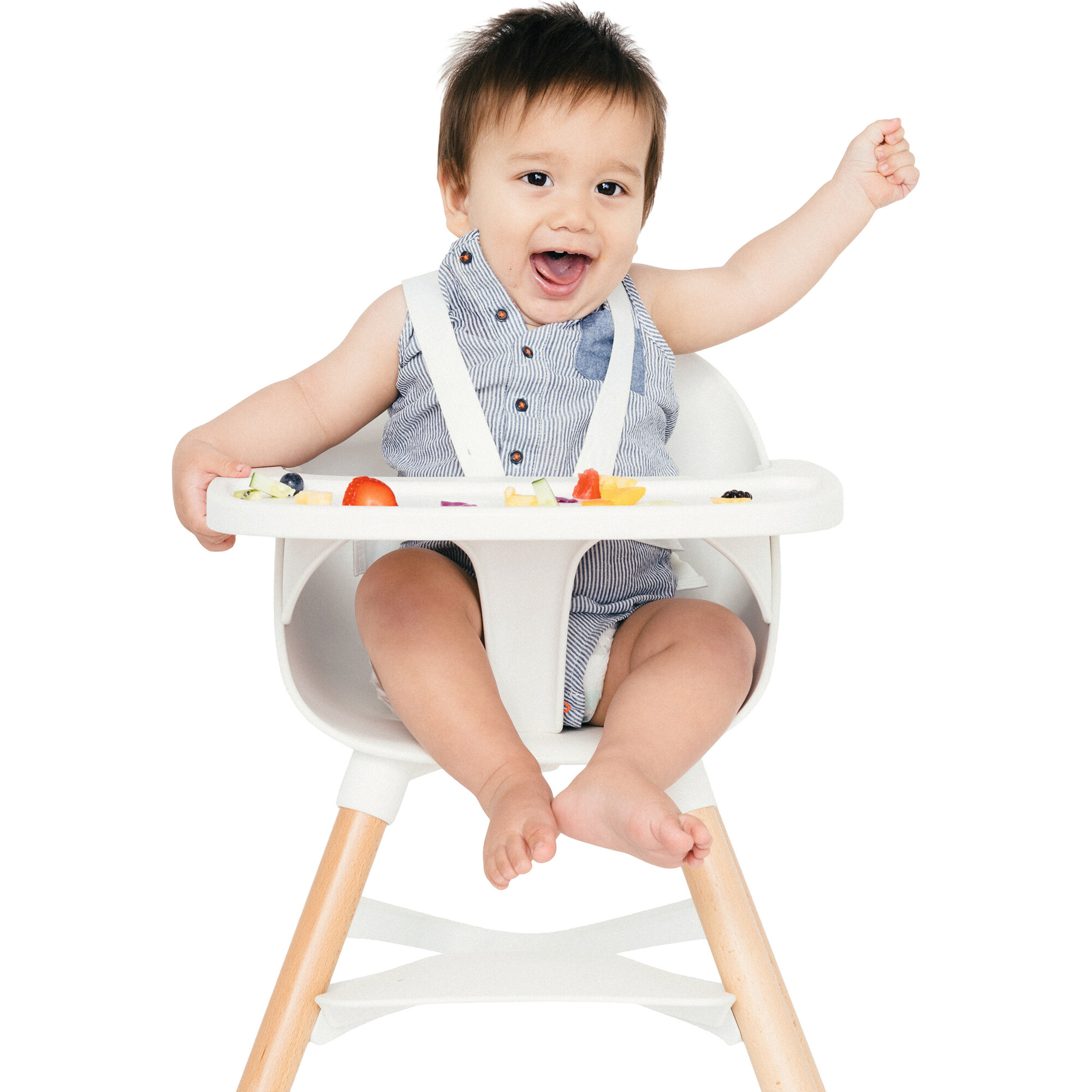 Lalo High Chair + First Bites Full Kit in Coconut/Oatmeal Size 24.5 x 24.5 x 33