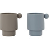 Set of 2 Tiny Inka Cups, Dusty Blue/Clay - Sippy Cups - 1 - thumbnail