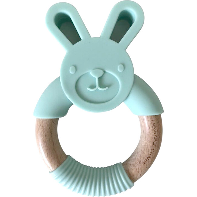 Silicone Bunny Wood Teether, Mint - Teethers - 3