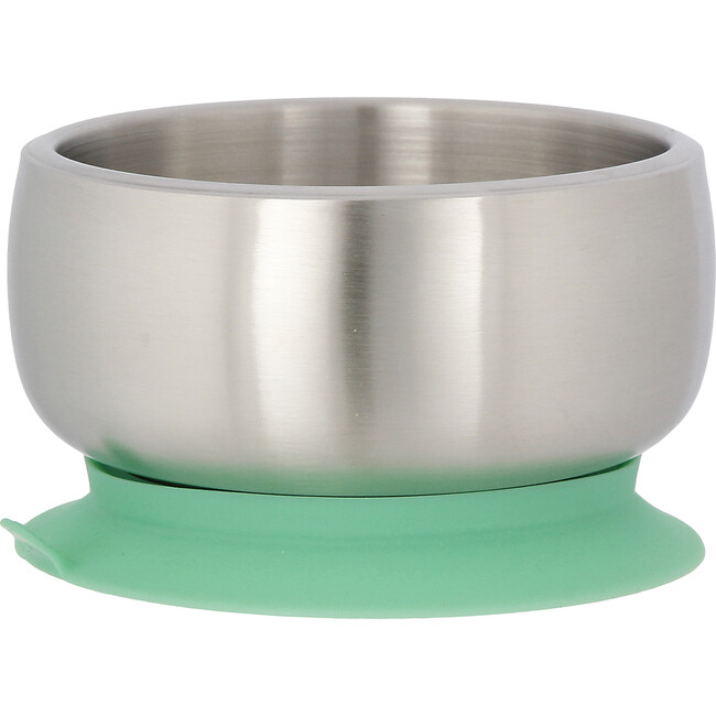 Stainless Steel Stay Put Suction Bowl + Airtight Lid, Green