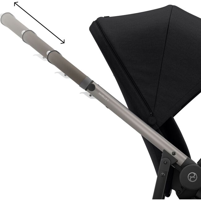 Gazelle S, Deep Black - Double Strollers - 6