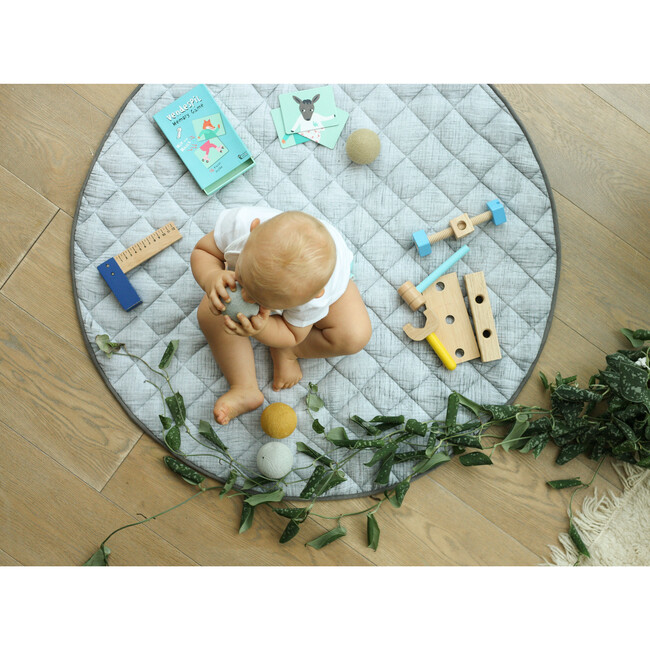 Washable Brush-Stroked Play Mat, Grey - Playmats - 2