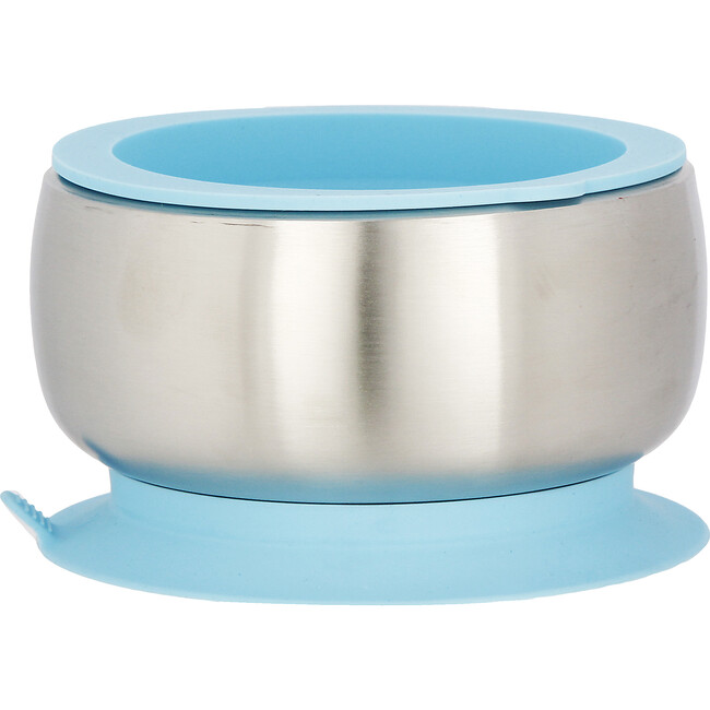 Stainless Steel Stay Put Suction Bowl + Airtight Lid, Blue