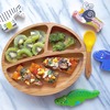 Toddler Bamboo Stay Put Suction Plate + Spoon, Grey - Tabletop - 2