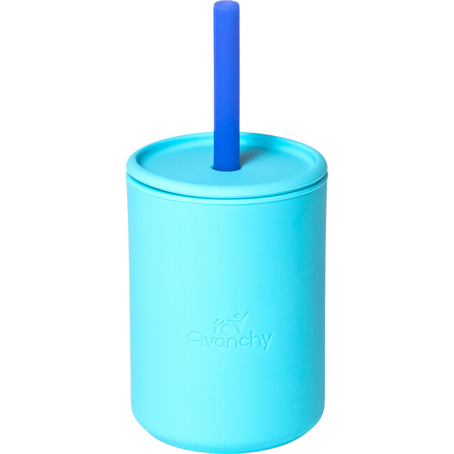 La Petite Silicone Mini Cup, Blue - Sippy Cups - 1