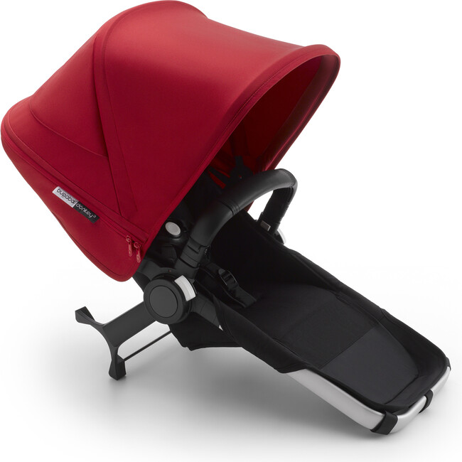 Bugaboo Donkey3 Duo Extension Set Complete, Aluminum Base & Red Canopy - Stroller Accessories - 1